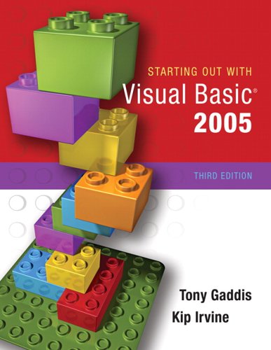 Book Cover Starting Out with Visual Basic 2005 (3rd Edition)