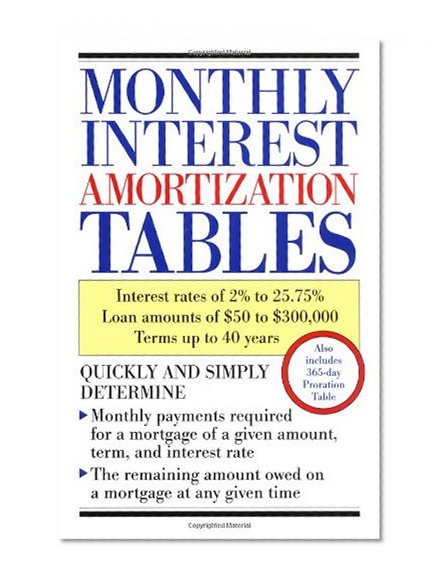 Book Cover Monthly Interest Amortization Tables