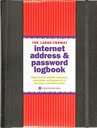 Book Cover Large-Format Internet Address & Password Logbook (removable cover band for security)