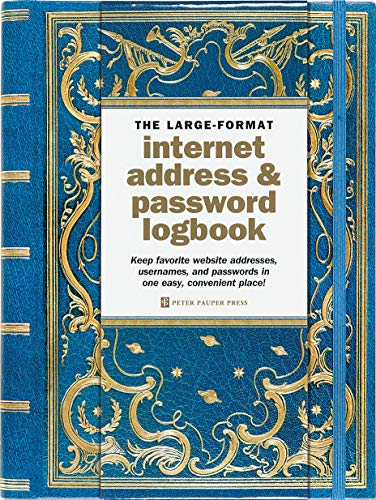 Book Cover Celestial Large-Format Internet Address & Password Logbook (removable cover band for security)