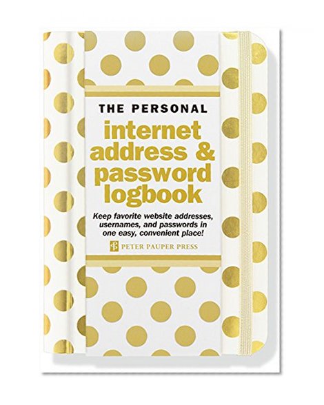 Book Cover Gold Dots Internet Address & Password Logbook