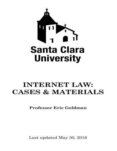 Book Cover Internet Law Cases & Materials (2016 Edition)