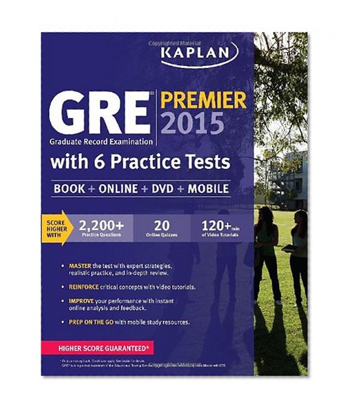 Book Cover GRE® Premier 2015 with 6 Practice Tests: Book + DVD + Online + Mobile (Kaplan Test Prep)