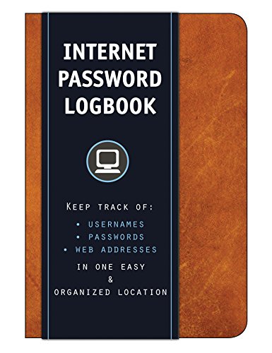 Book Cover Internet Password Logbook (Cognac Leatherette): Keep track of: usernames, passwords, web addresses in one easy & organized location
