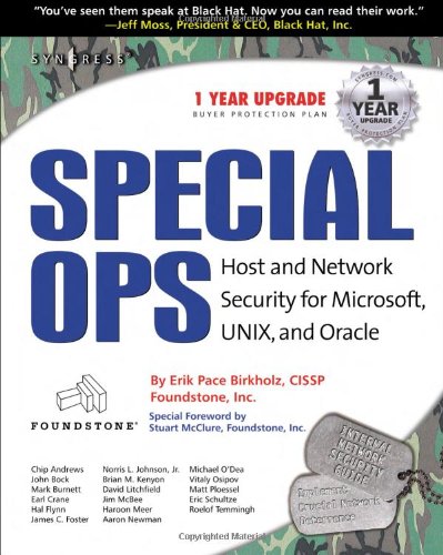 Book Cover Special OPs: Host and Network Security for Microsoft, Unix, and Oracle