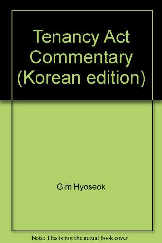 Book Cover Tenancy Act Commentary (Korean edition)