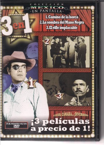 Book Cover - Camino de la horca / La sombra del mano negra / El rifle implacable (3 movies in 1 disc) [NTSC/Region 1&4 dvd. Import - Latin America]