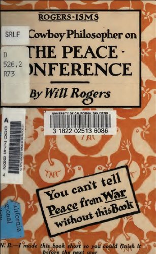 Book Cover [Will] Rogers-isms: The Cowboy Philosopher on the [WWI] Peace Conference (Illustrated) (Pioneers and Patriots Classic Book 24)