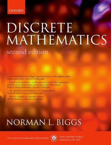 Book Cover Discrete Mathematics 2nd (second) Edition by Biggs, Norman L. published by Oxford University Press, USA (2003)