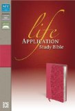 Book Cover NIV, Life Application Study Bible, Imitation Leather, Pink, Indexed, Red Letter Edition