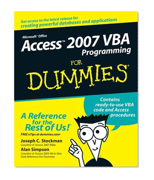 Book Cover Access 2007 VBA Programming For Dummies