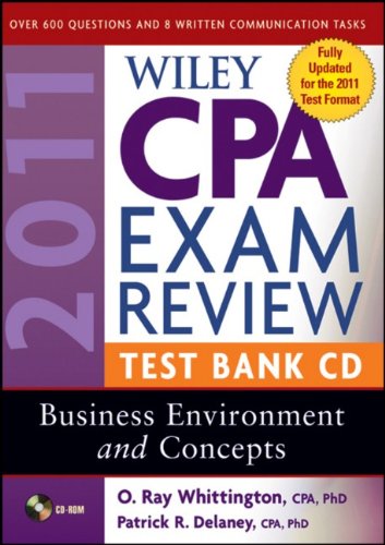Book Cover Wiley CPA Exam Review 2011 Test Bank CD , Business Environment and Concepts