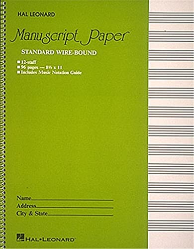 Book Cover Standard Wirebound Manuscript Paper (Green Cover)