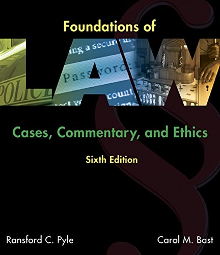 Book Cover Foundations of Law: Cases, Commentary and Ethics