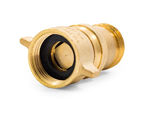 Book Cover Camco (40055) RV Brass Inline Water Pressure Regulator- Helps Protect RV Plumbing and Hoses from High-Pressure City Water, Lead Free