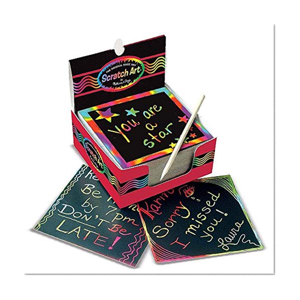 Book Cover Melissa & Doug Scratch Art Rainbow Mini Notes (125 ct) With Wooden Stylus