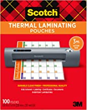 Book Cover Scotch Thermal Laminating Pouches, 100-Pack, 8.9 x 11.4 Inches, Letter Size Sheets (TP3854-100)