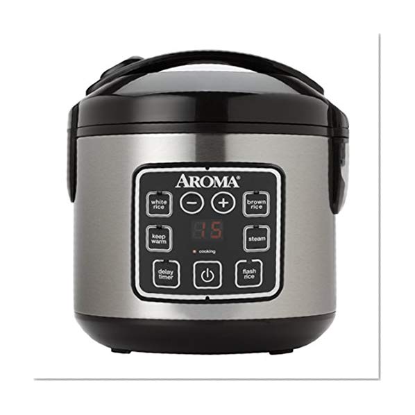 Book Cover Aroma Housewares ARC-914SBD 2-8-Cups (Cooked) Digital Cool-Touch Rice Cooker and Food Steamer, Stainless Steel