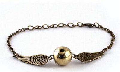 Book Cover VEBE Quidditch Golden Snitch Bracelets chain fashion golden jewelry fan gift