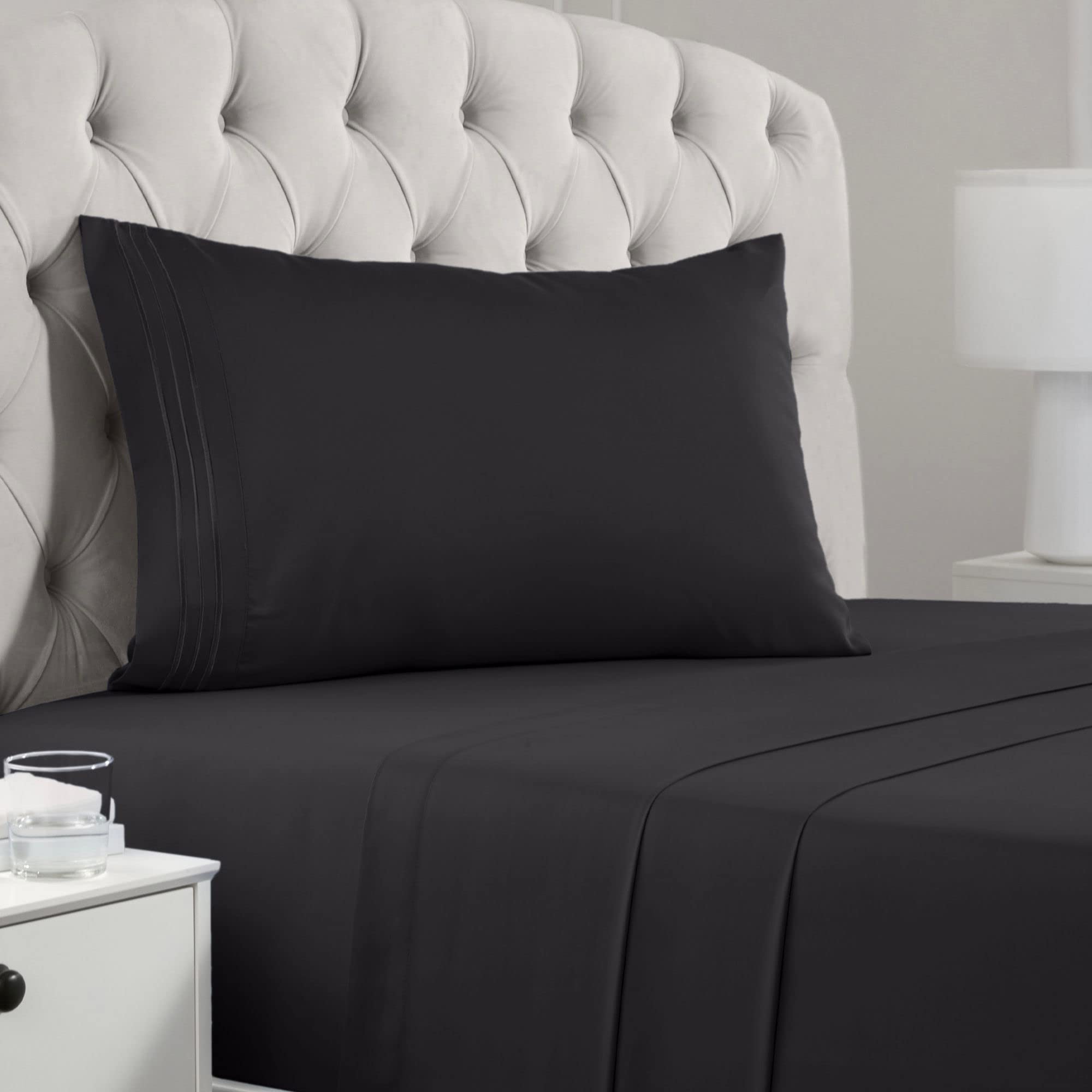 Book Cover Mellanni Twin Sheet Set - Iconic Collection Bedding Sheets & Pillowcases - Hotel Luxury, Extra Soft, Cooling Bed Sheets - Deep Pocket up to 16