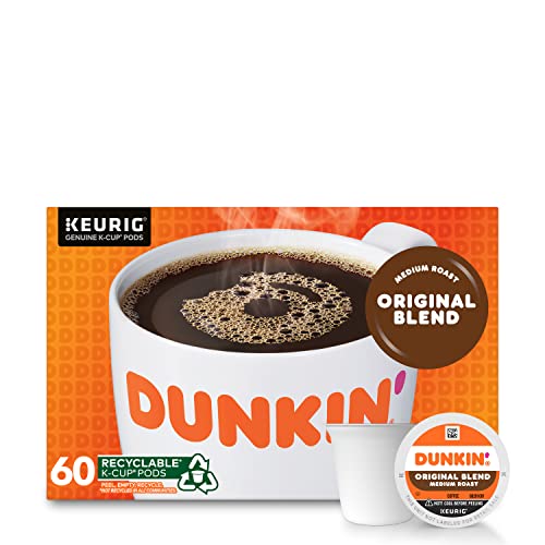 Book Cover Dunkin' Original Blend Medium Roast Coffee, 60 Keurig K-Cup Pods