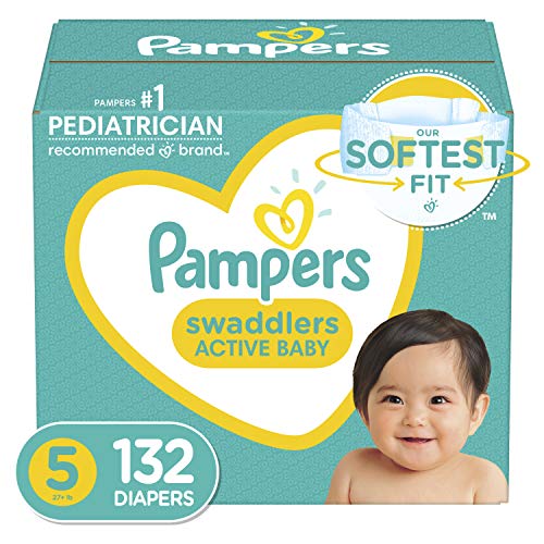 Book Cover Diapers Size 5, 132 Count - Pampers Swaddlers Disposable Baby Diapers, ONE MONTH SUPPLY (Packaging May Vary)