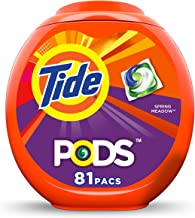 Book Cover Tide PODS Liquid Laundry Detergent Pacs, Spring Meadow, 81 count