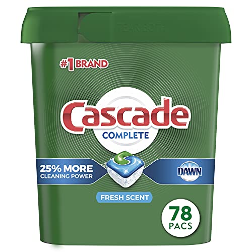Book Cover Cascade Complete Dishwasher-Pods, ActionPacs Dishwasher Detergent Tabs, Fresh Scent, 78 Count (Packaging May Vary)