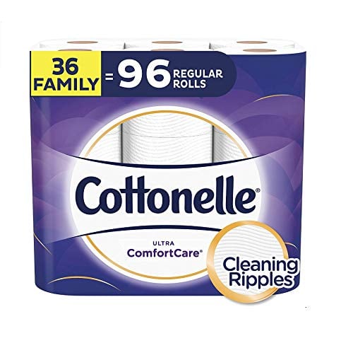 Book Cover Cottonelle Ultra ComfortCare Toilet Paper, Soft Biodegradable Bath Tissue, Septic-Safe, 36 Family Rolls