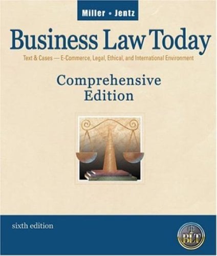 Book Cover Business Law Today, Comprehensive (6th Edition) Text Only