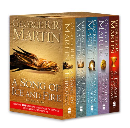 Book Cover A Song of Ice and Fire, Books 1-4 (A Game of Thrones/A Clash of Kings/A Storm of Swords/A Feast For Crows)