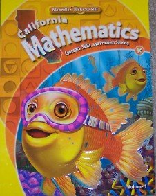 Book Cover California Mathematics Student Text Grade K (Concepts, Skills, and Problem Solving, Volume 1)