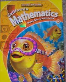Book Cover California Mathematics Student Text Grade K (Concepts, Skills, and Problem Solving, Volume 2)