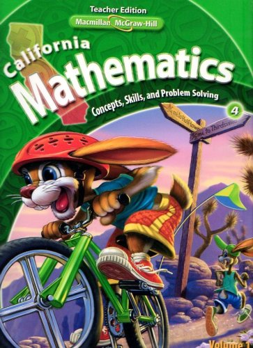 Book Cover California Mathematics Teacher Edition Grade 4 (Concepts, Skills, and Problem Solving, Volume 1)