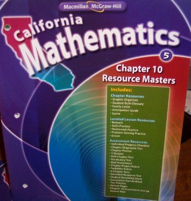 Book Cover Chapter 10 Resource Masters Grade 5 (California Mathematics, Math Connects)