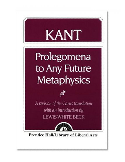 Book Cover Kant: Prolegomena to Any Future Metaphysics