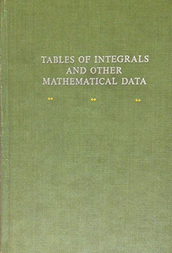 Book Cover Tables of Integrals and Other Mathematical Data