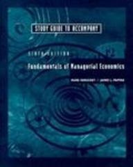 Book Cover Study Guide to Accompany Fundamentals of Managerial Economics, 6th Edition