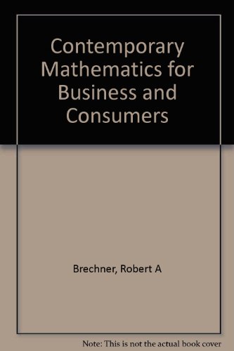 Book Cover Contemporary Mathematics for Business and Consumers