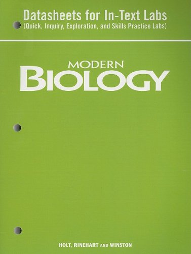 Book Cover Modern Biology: Datasheets for In-Text Labs (Quick, Inquiry, Exploration, and Skills Practice)
