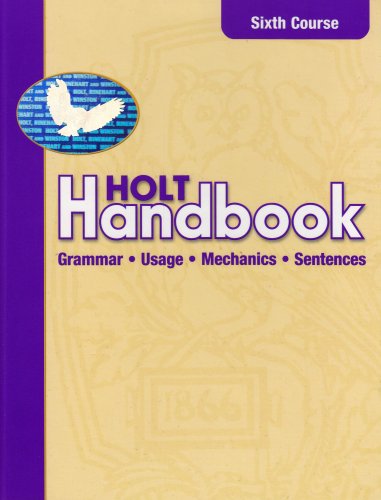 Book Cover Holt Handbook: Grammar, Usage, Mechanics, Sentences, 6th Course