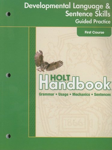 Book Cover Holt Handbook: Developing Language Practice Grade 7 (Holt Handbook,2003)