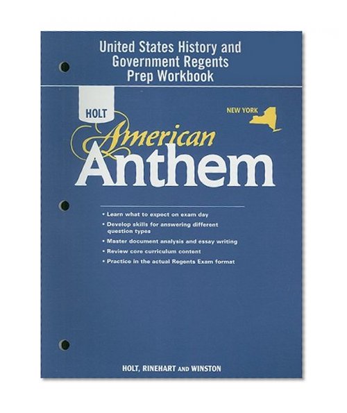 Book Cover Holt McDougal American Anthem ? 2009 New York: Regents Preparation Workbook