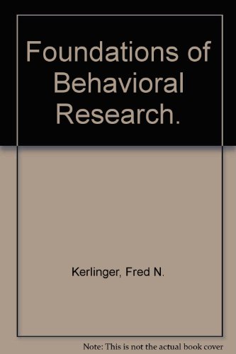 Book Cover Foundations of Behavioral Research.