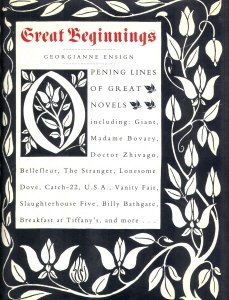 Book Cover Great Beginnings: Opening Lines of Great Novels