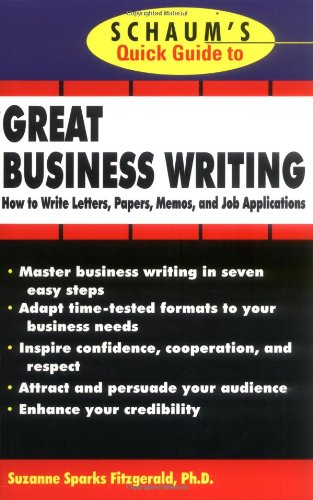 Book Cover Schaum's Quick Guide to Great Business Writing