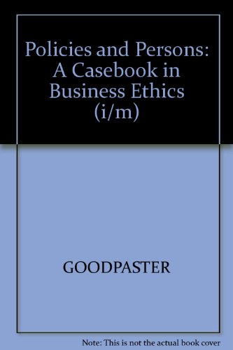 Book Cover Policies and Persons: a Casebook in Business Ethics (I/m)