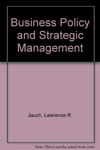 Book Cover Business Policy and Strategic Management