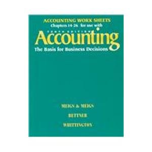 Book Cover Accounting the Basis for Business Decisions: Work Sheets Chapters 14-26
