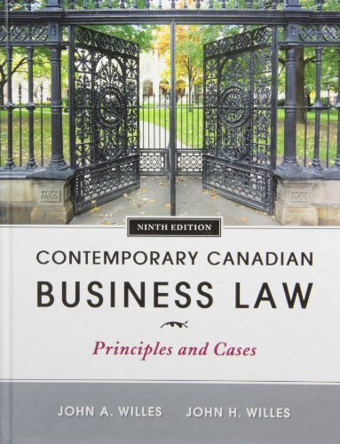 Book Cover Contemporary Canadian Business Law